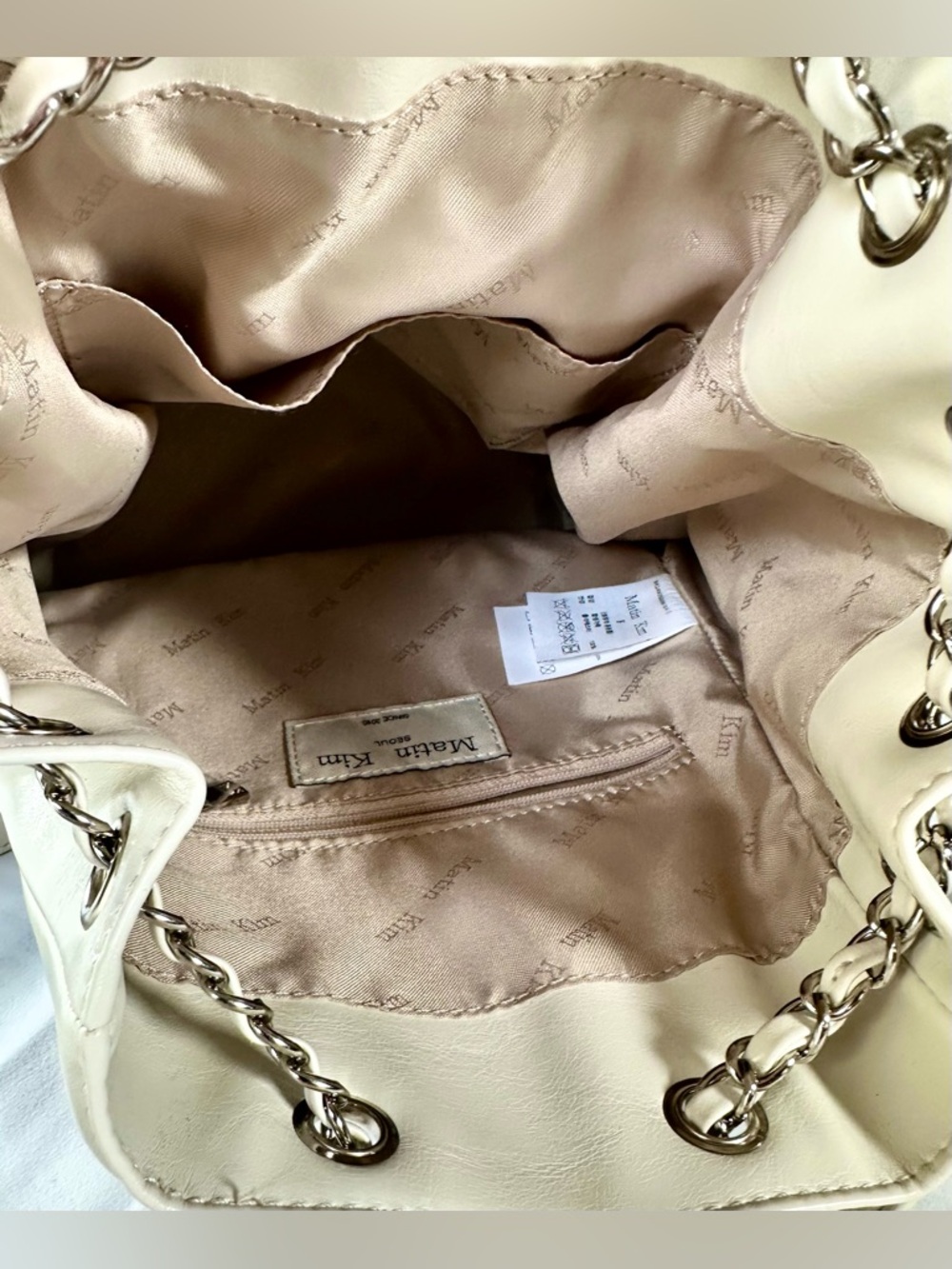 Matin Kim Leather Drawstring Ribbon Backpack - Picture 15 of 16